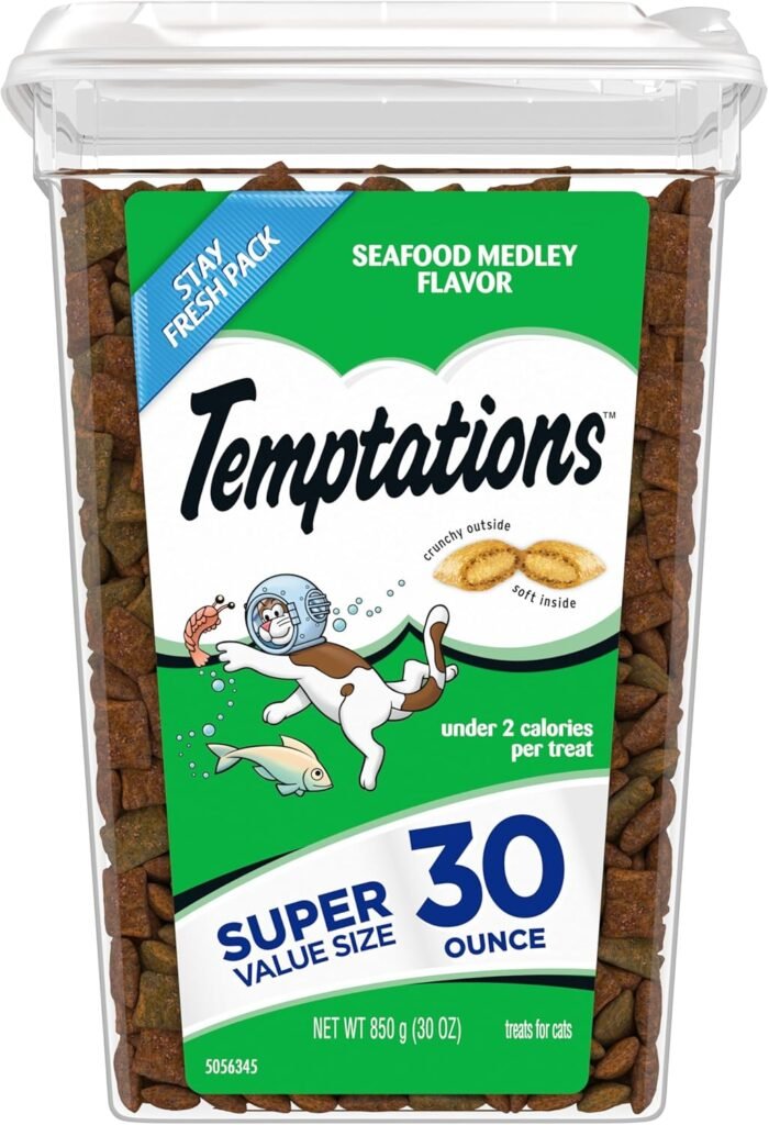 Temptations Classic Crunchy and Soft Cat Treats – Resealable Tub eco pawsly